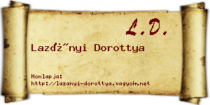 Lazányi Dorottya névjegykártya